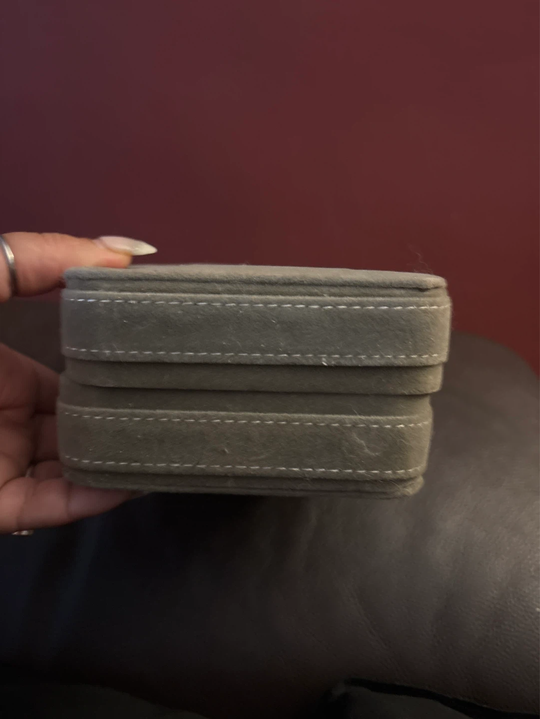 ⚽️ NEW Gray Velvet Jewelry Box Organizer - photo 3