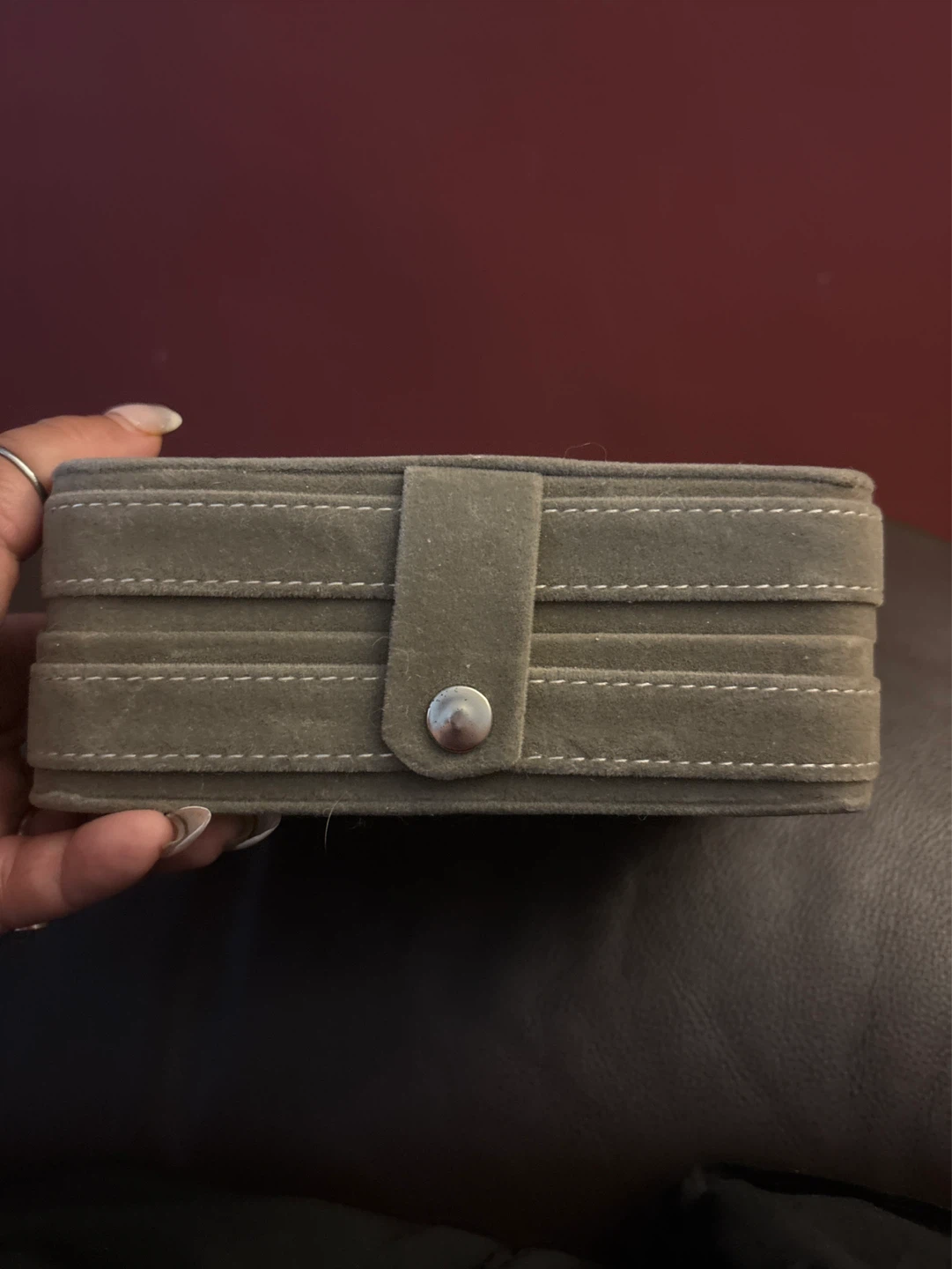 ⚽️ NEW Gray Velvet Jewelry Box Organizer - photo 2