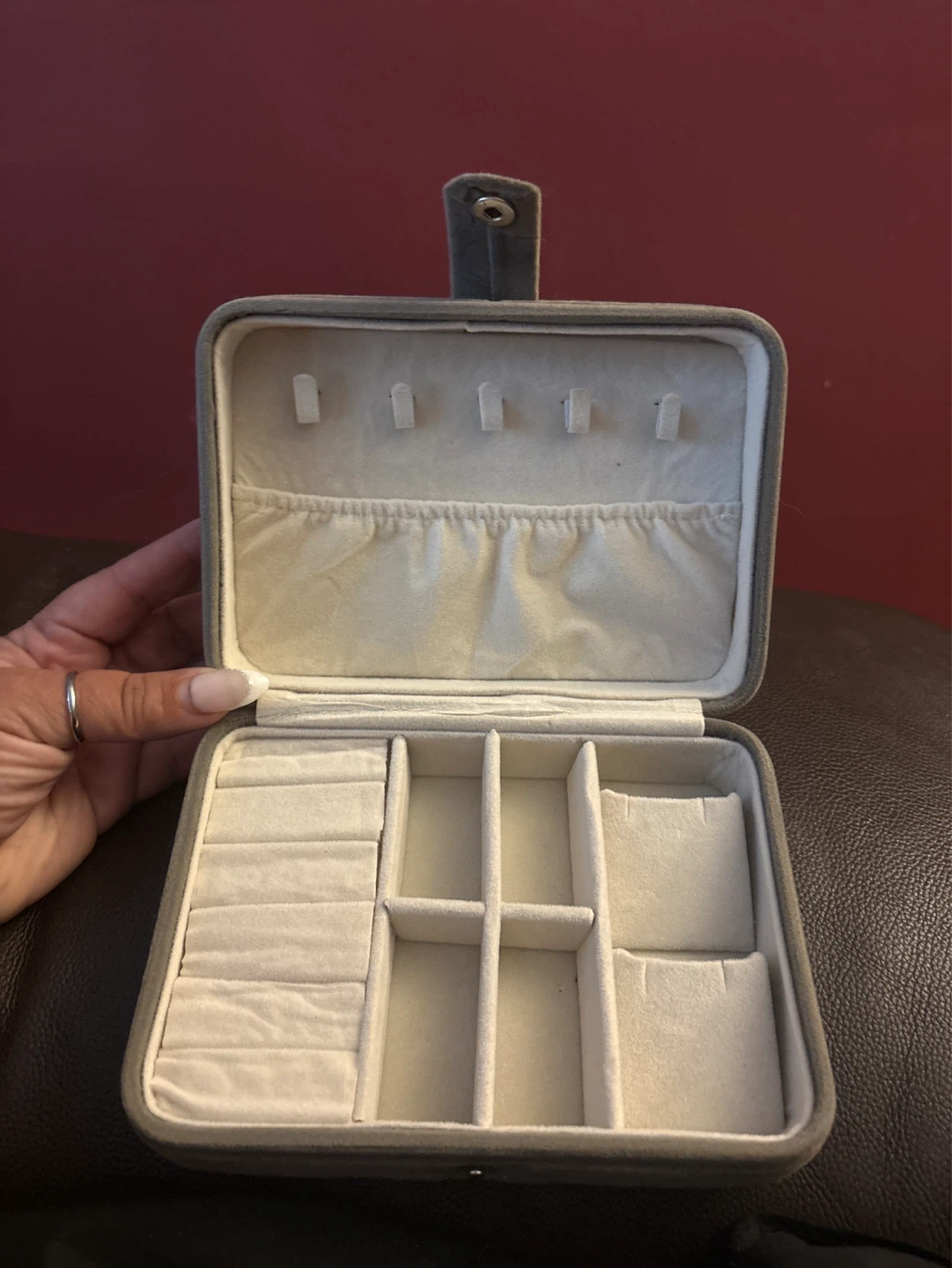 ⚽️ NEW Gray Velvet Jewelry Box Organizer - photo 5