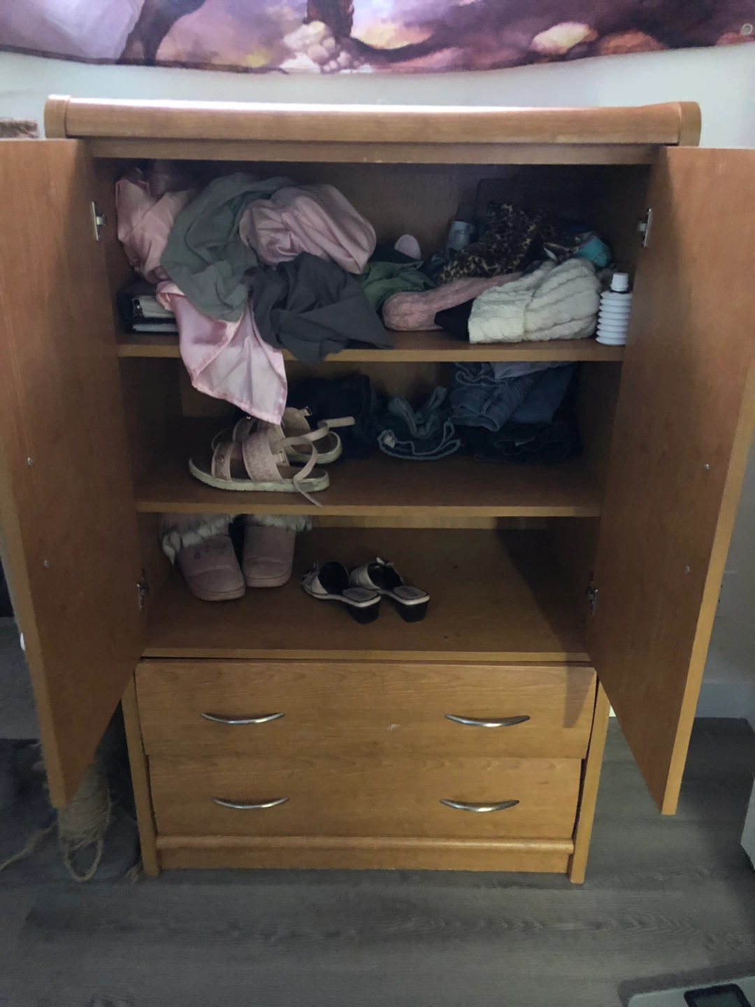 Wooden Armoire with Drawers - photo 4