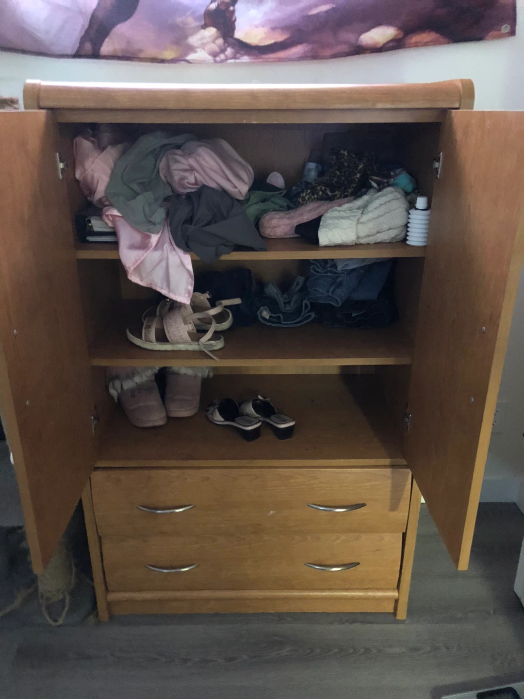 Wooden Armoire with Drawers - photo 3