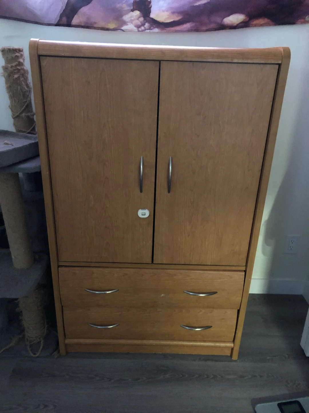 Wooden Armoire with Drawers