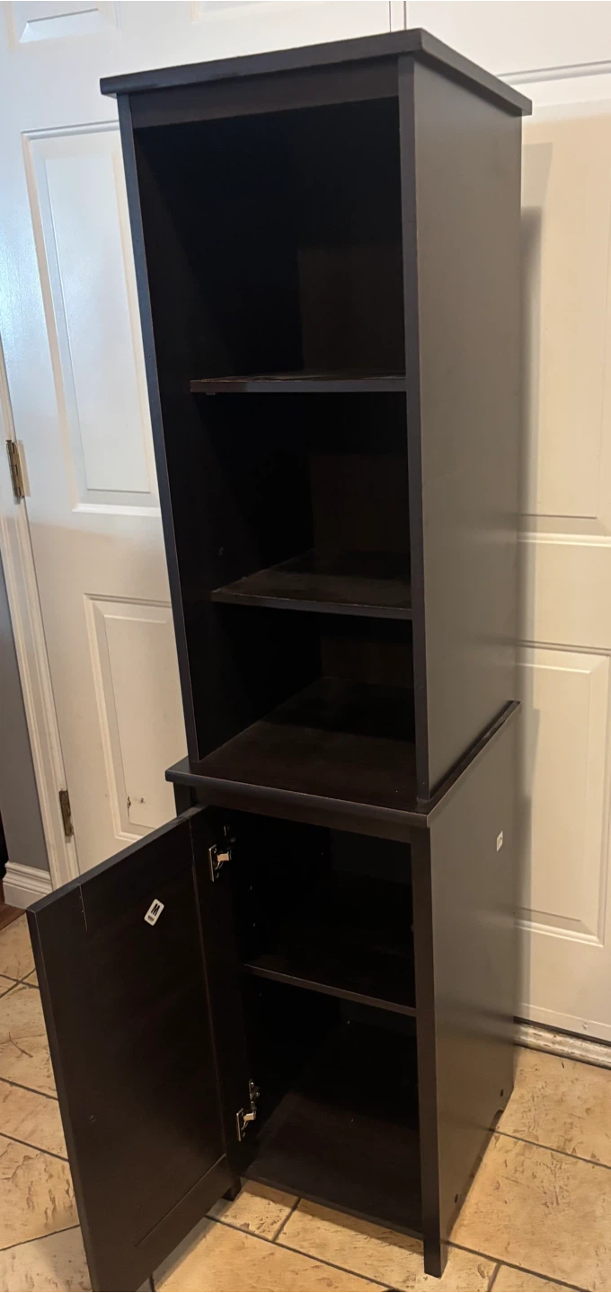 Dark Brown Storage Cabinet with Shelves - photo 2