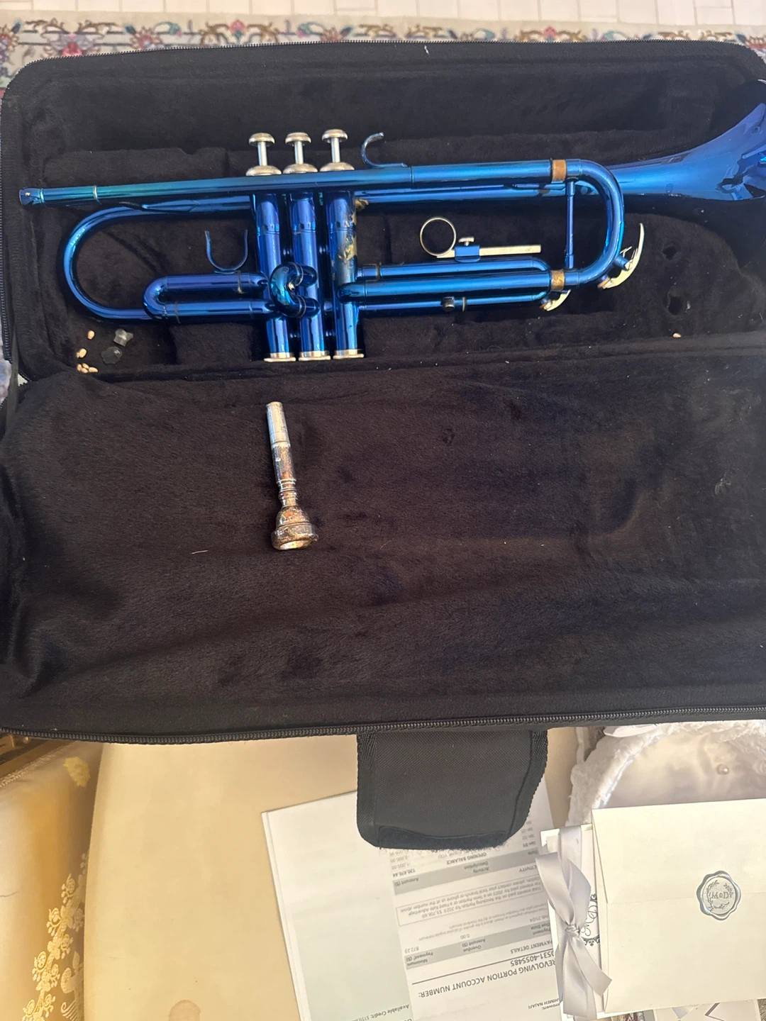 Blue Trumpet with Case