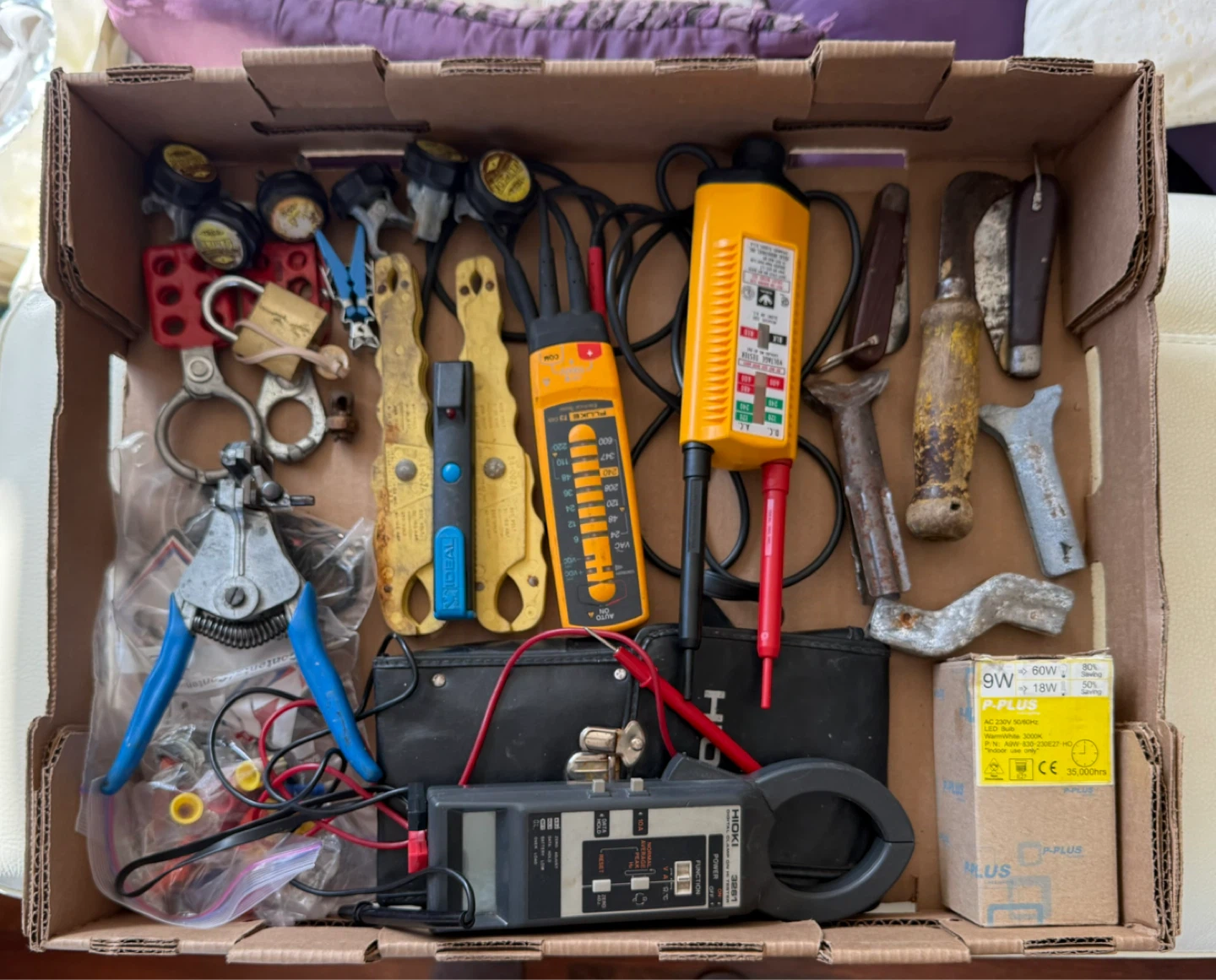 Box # 2 - Electrical - Various Electrical items & tools