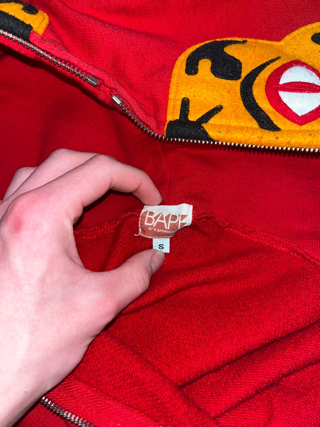 BAPE Red Full Zip Tiger Shark Hoodie - photo 4