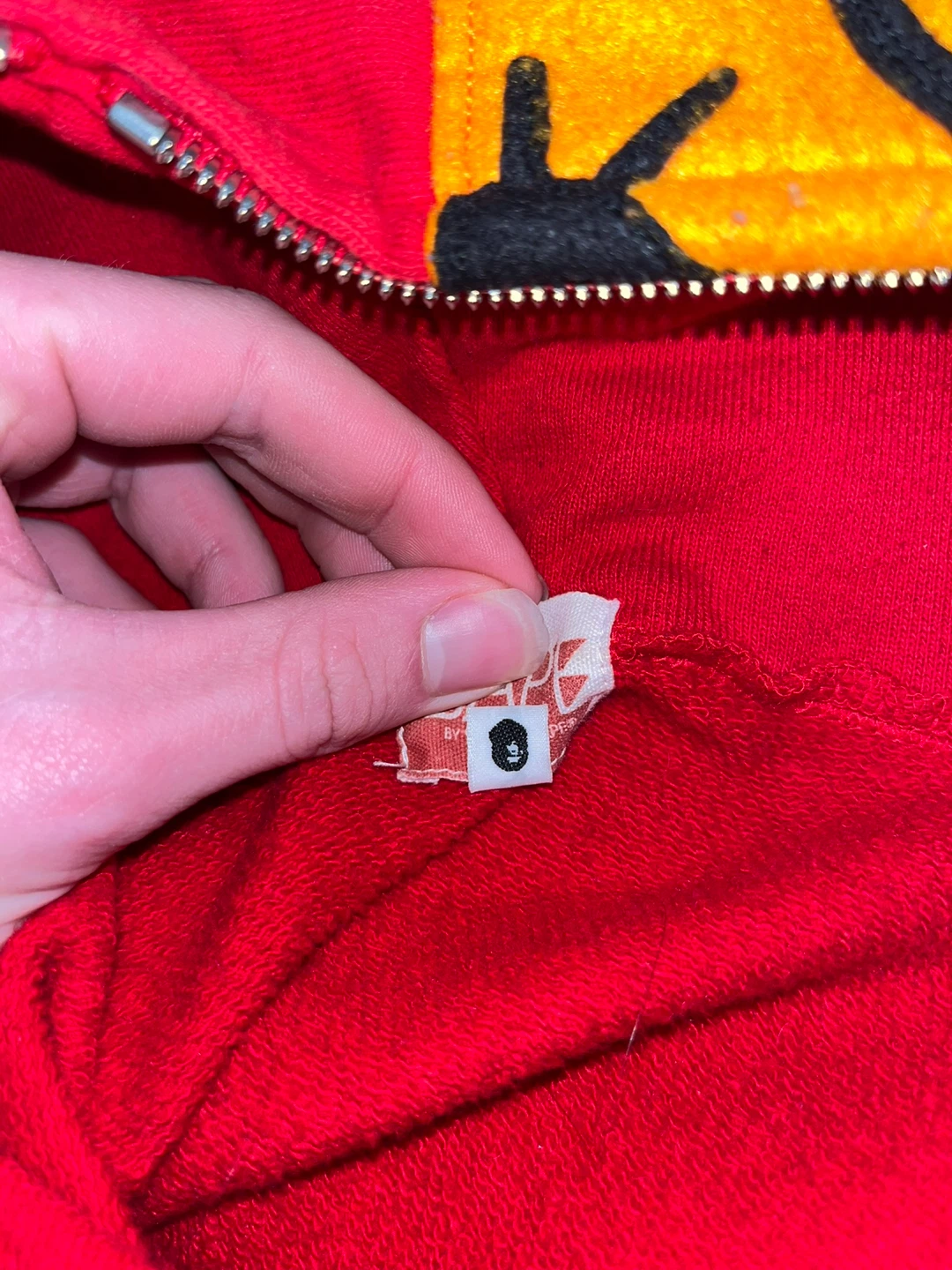 BAPE Red Full Zip Tiger Shark Hoodie - photo 5