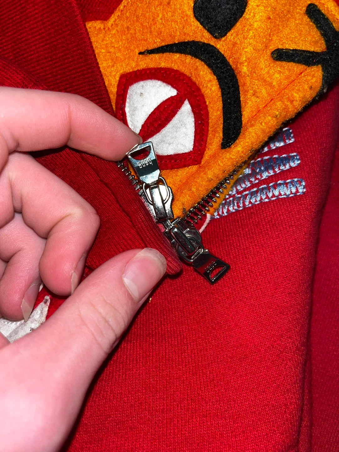 BAPE Red Full Zip Tiger Shark Hoodie - photo 3