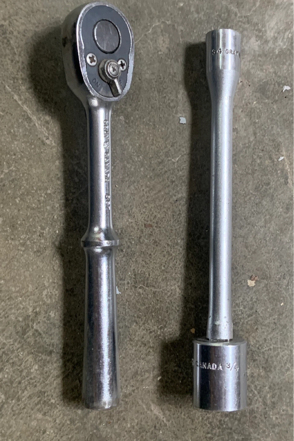 Gray used hand tools