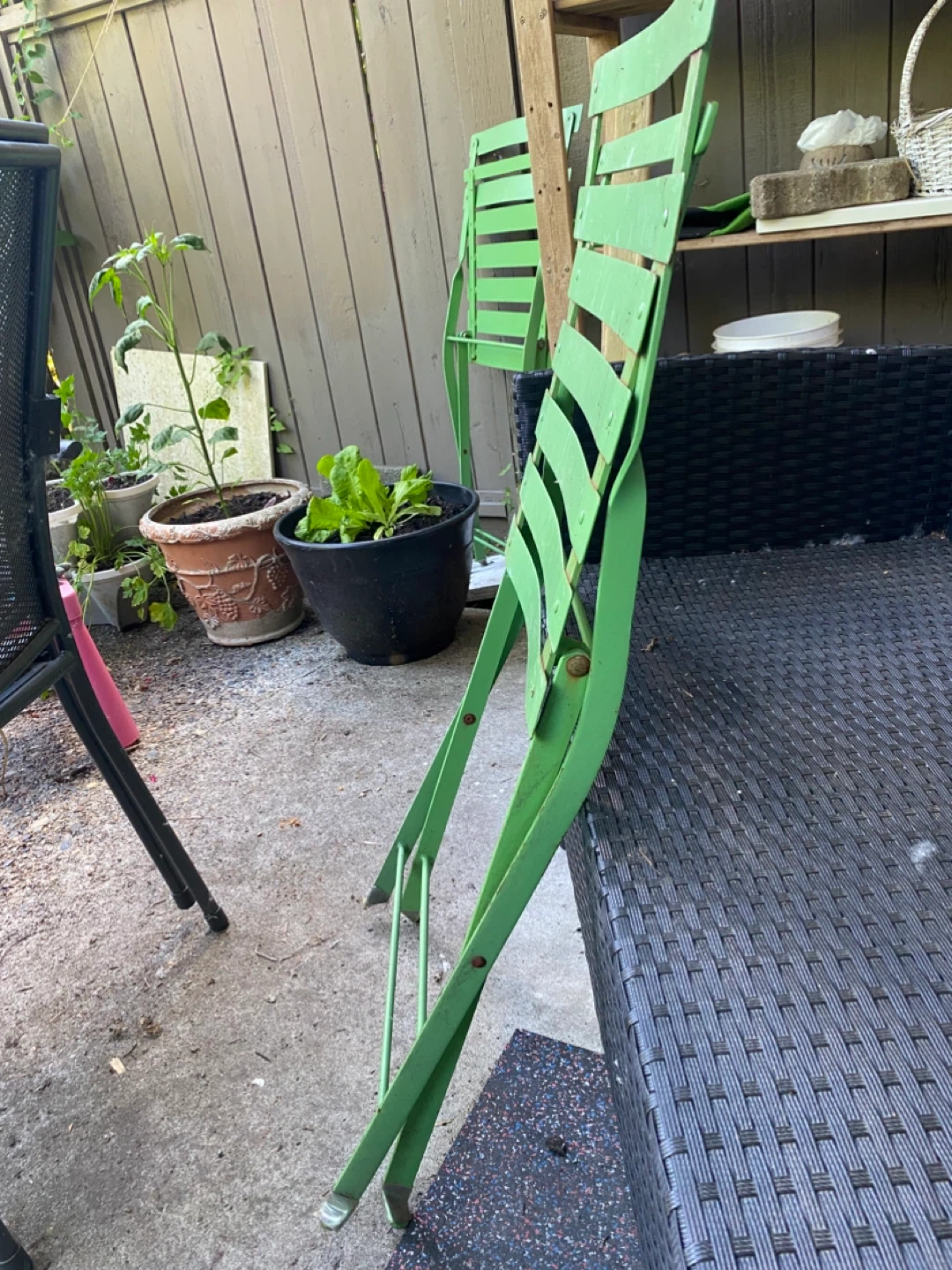 Green Folding Bistro Chairs