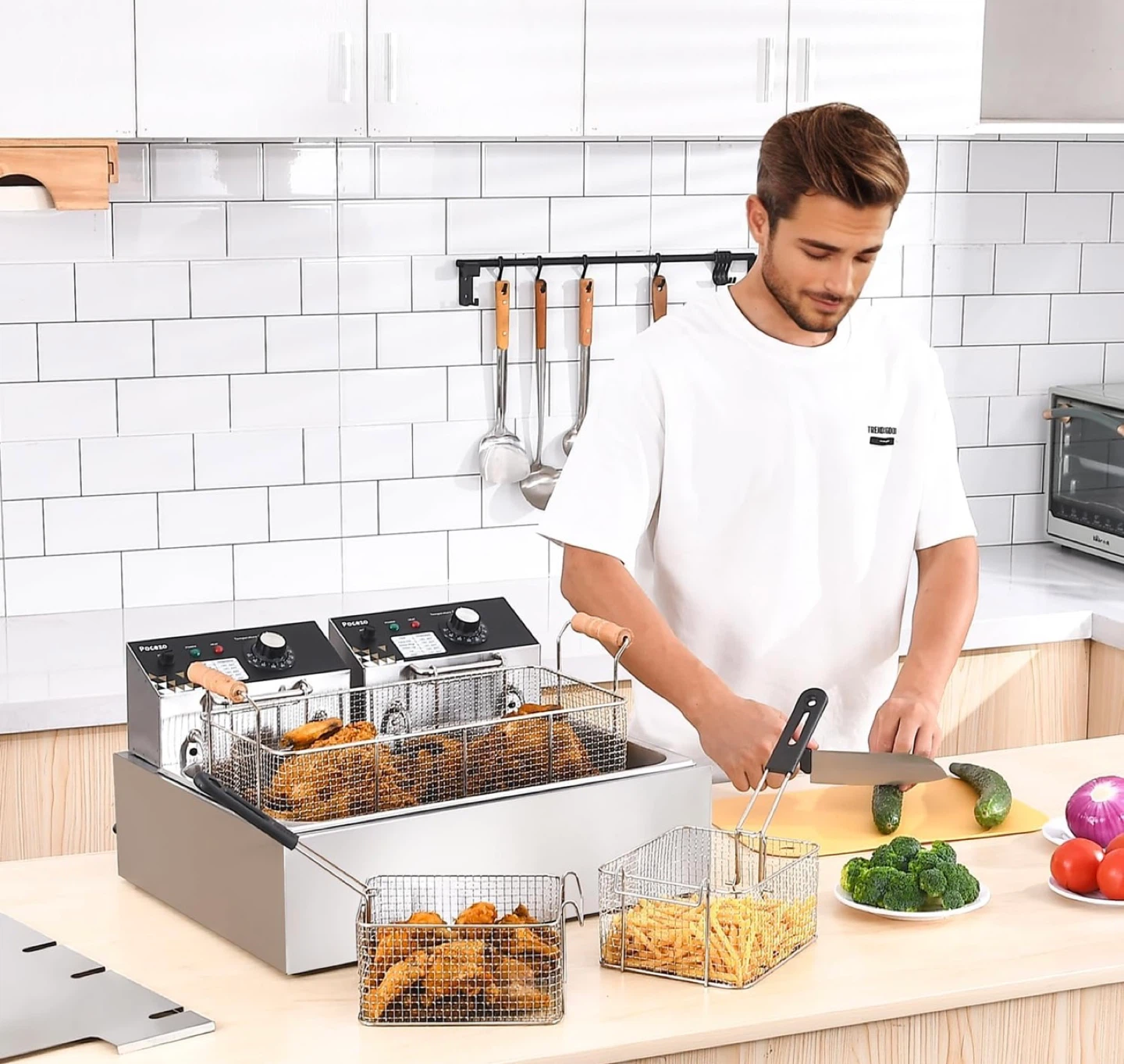 Pocezo Dual Tank Commercial Deep Fryer - photo 4