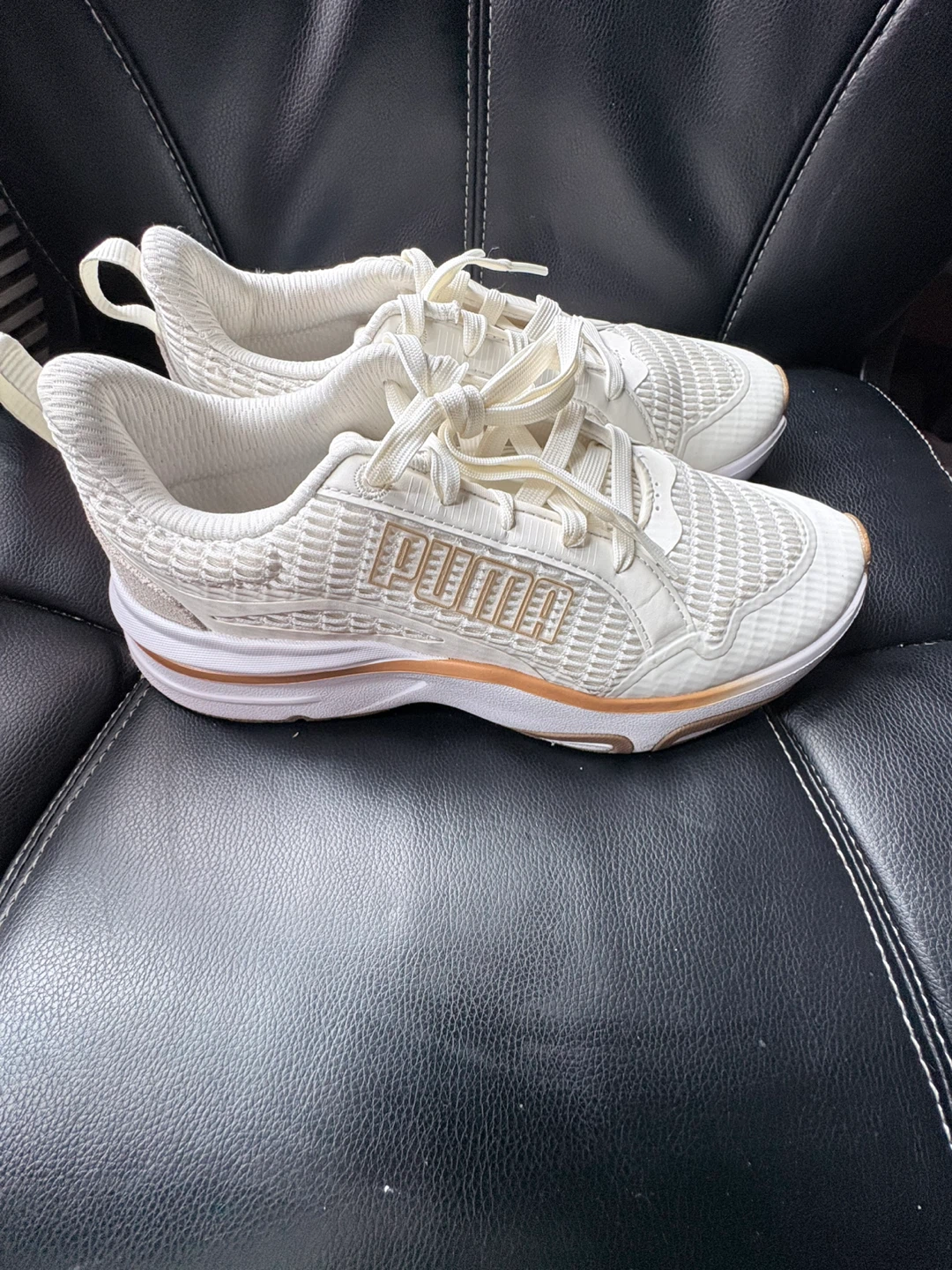 Puma Women's Softride Athleisure Shoes White/Gold Size 8 - photo 2