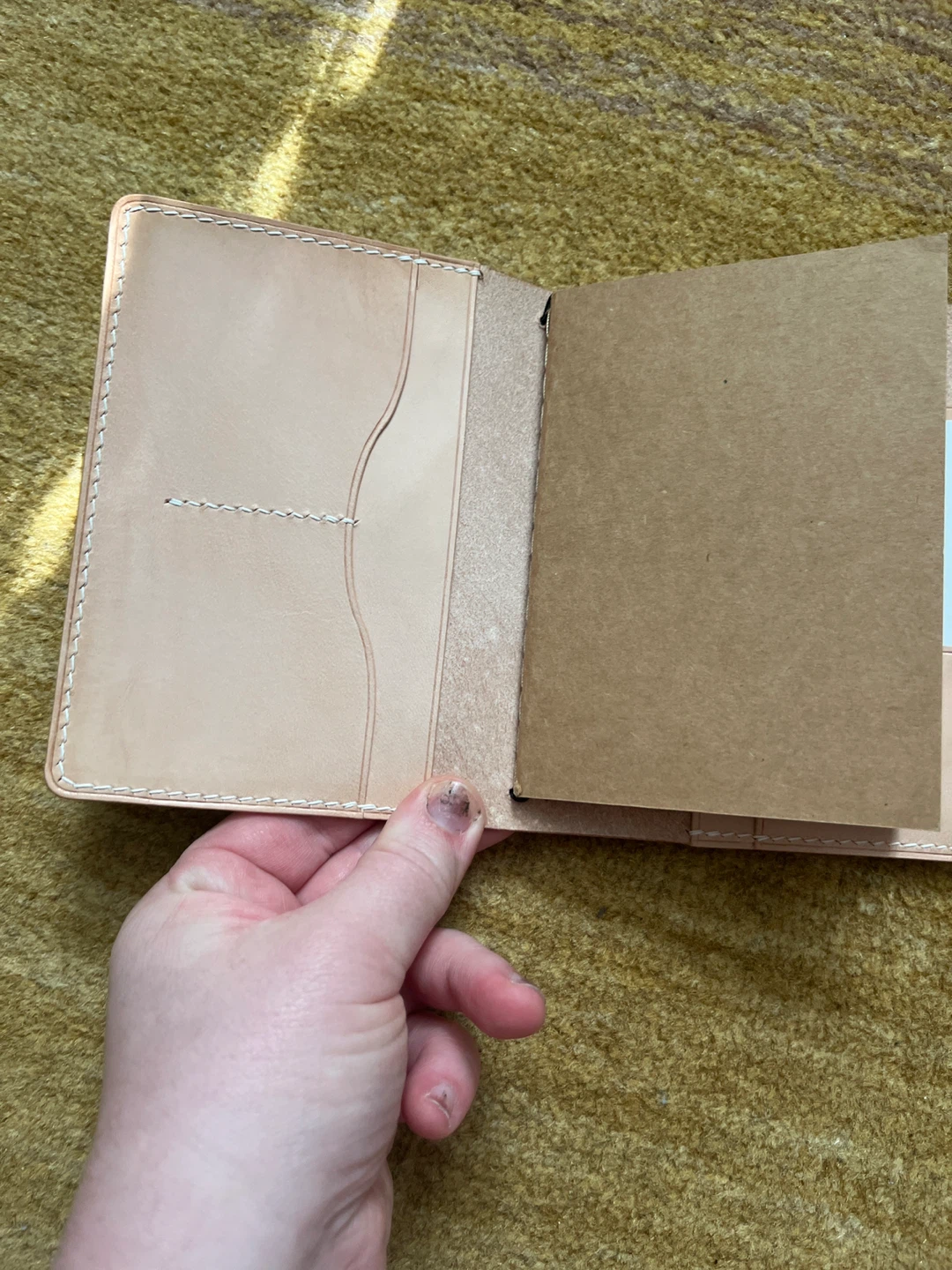 Hand CraftedLeather Journal Notebook Cover and notebook insert - photo 2