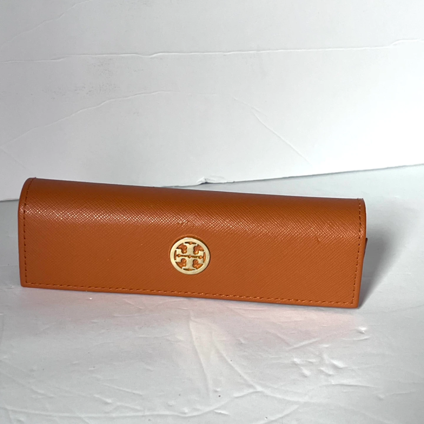 Tory Burch Orange Saffiano Leather Glasses Case