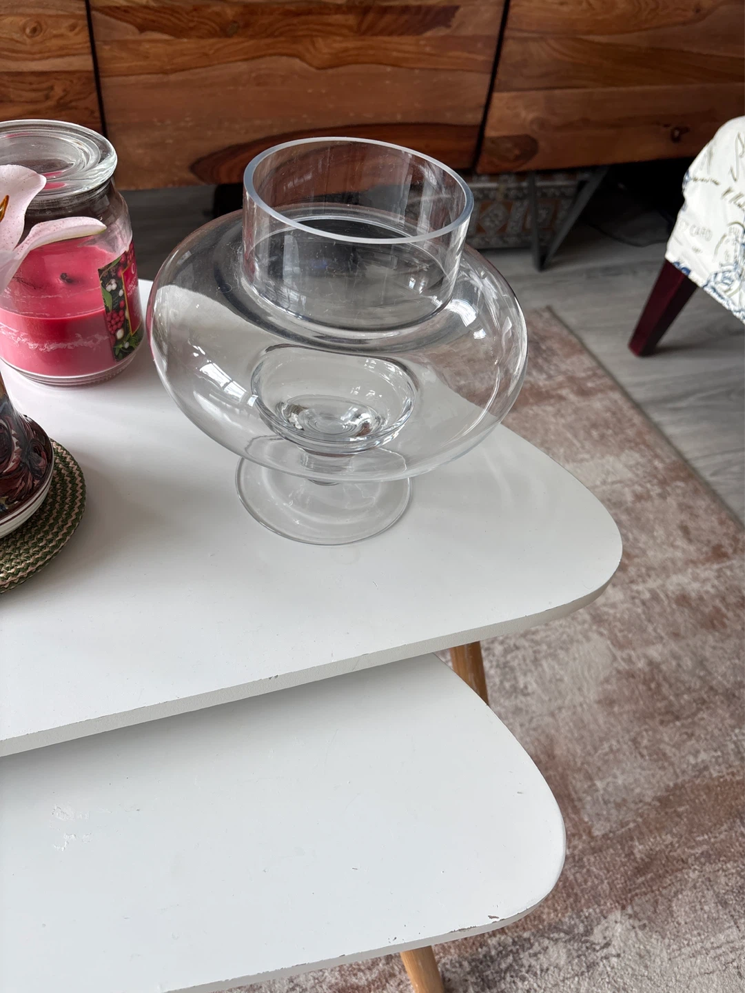 Glass Hurricane Candle Holder