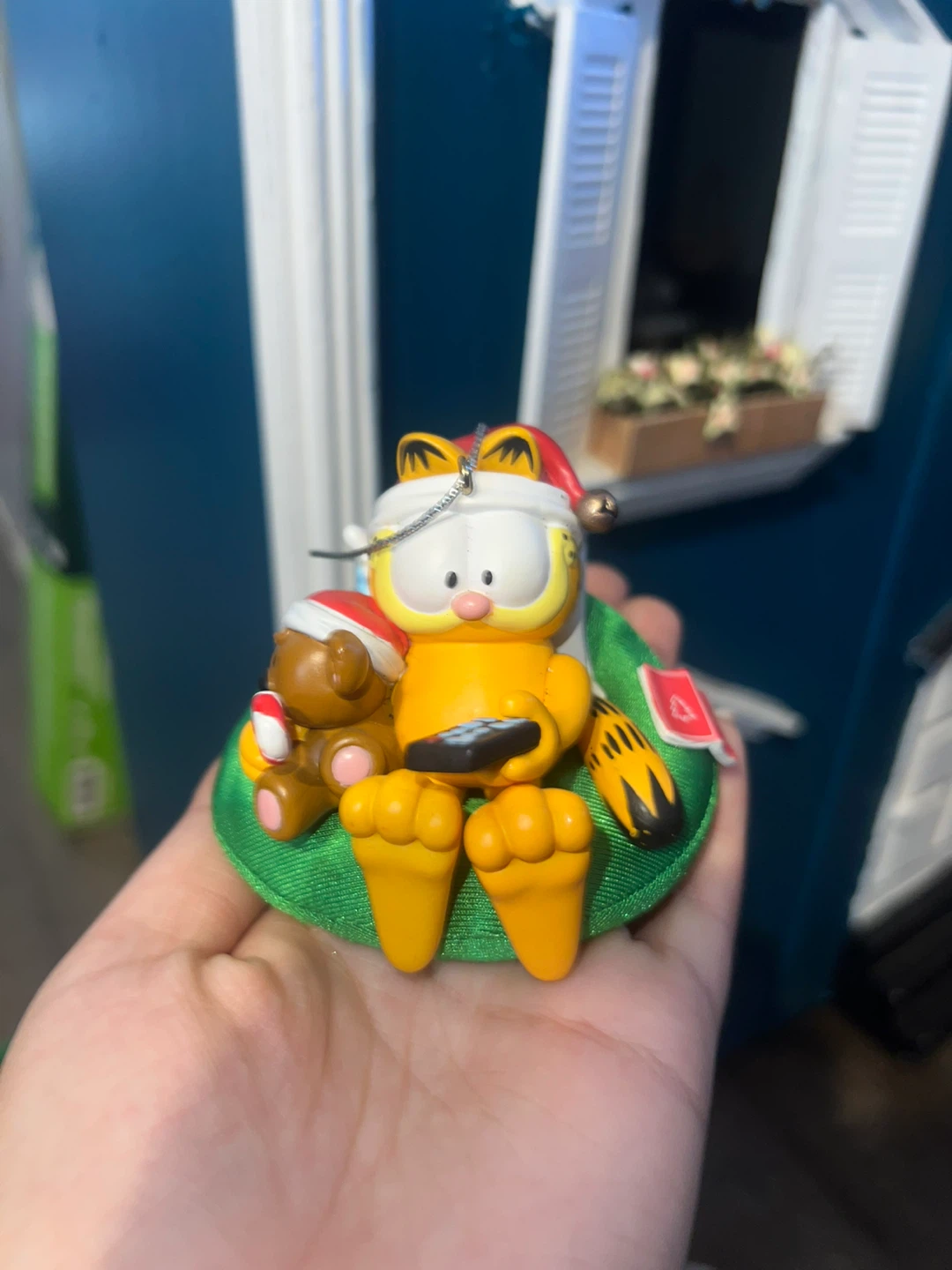 Garfield Christmas Ornament with Teddy Bear ⚽