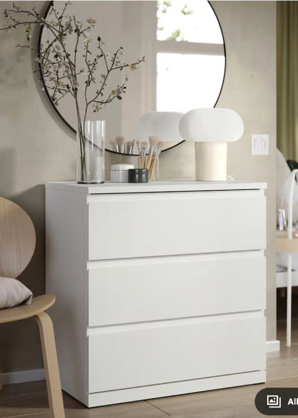 White 3-Drawer Dresser