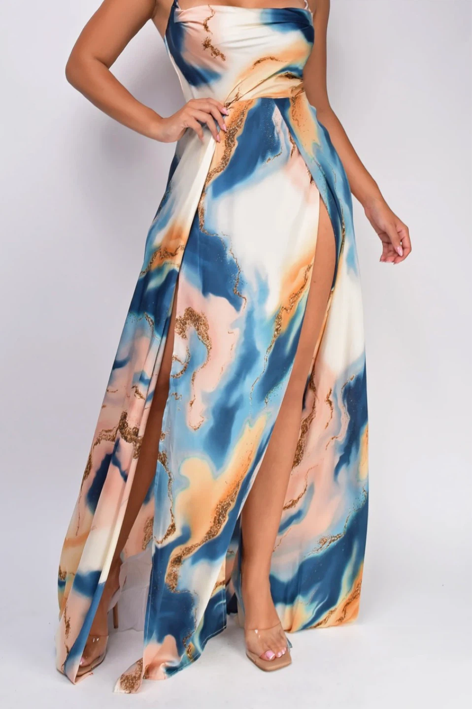 Floral double slit maxi dress ⚽️ - photo 2