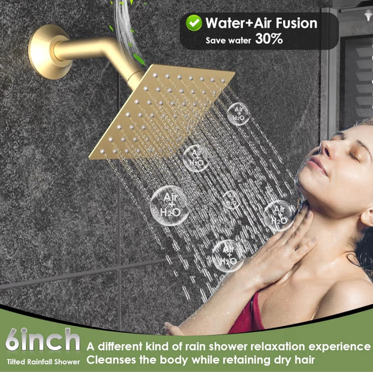 Gold Shower System with Rainfall Head and Handheld Sprayer - photo 5