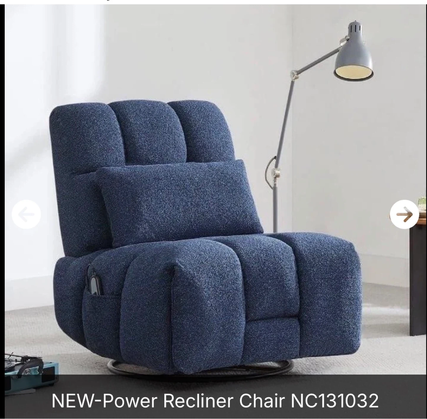 Blue Power Recliner Chair