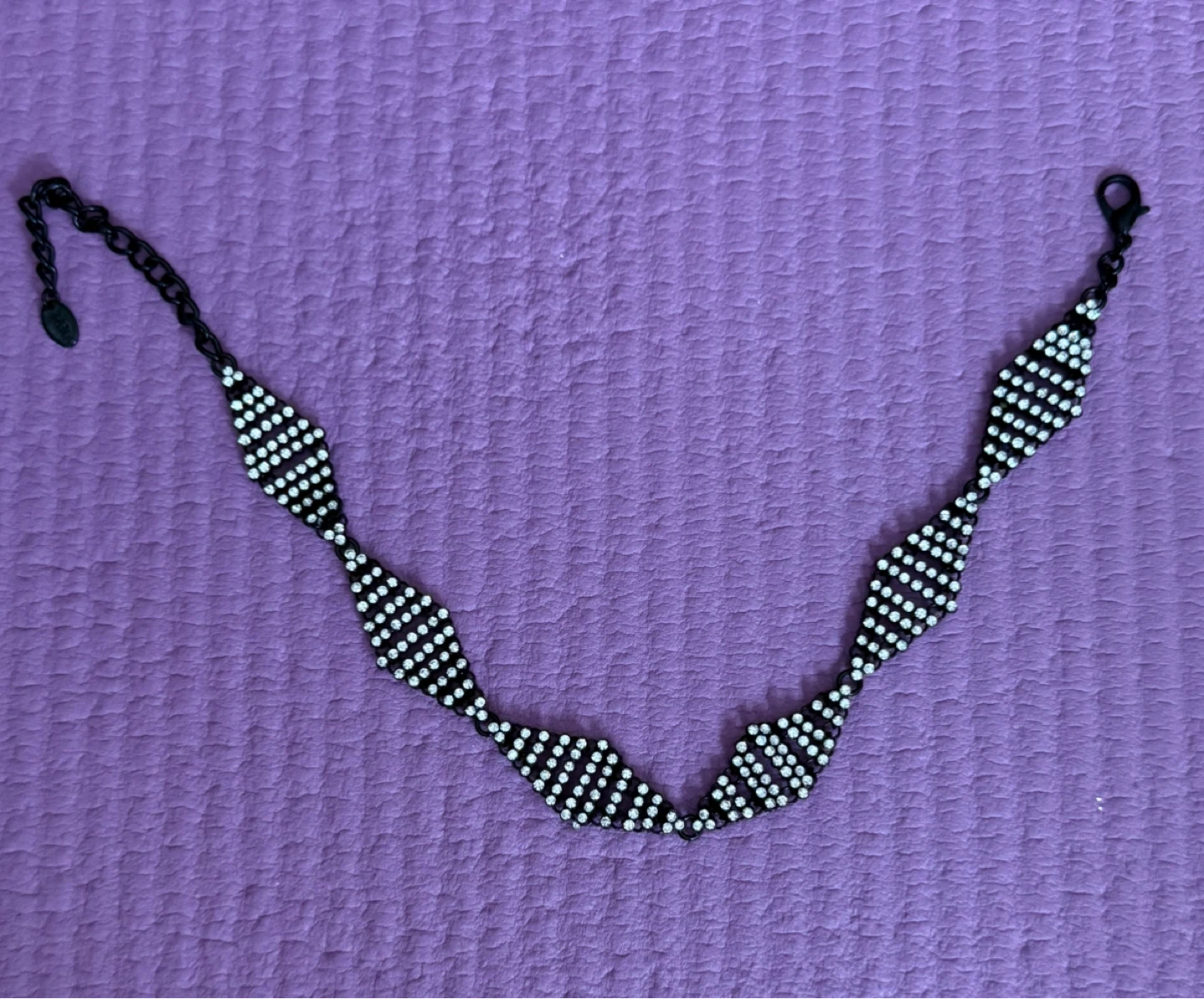 ⚽️Black & Diamond Beaded Choker Necklace - photo 3