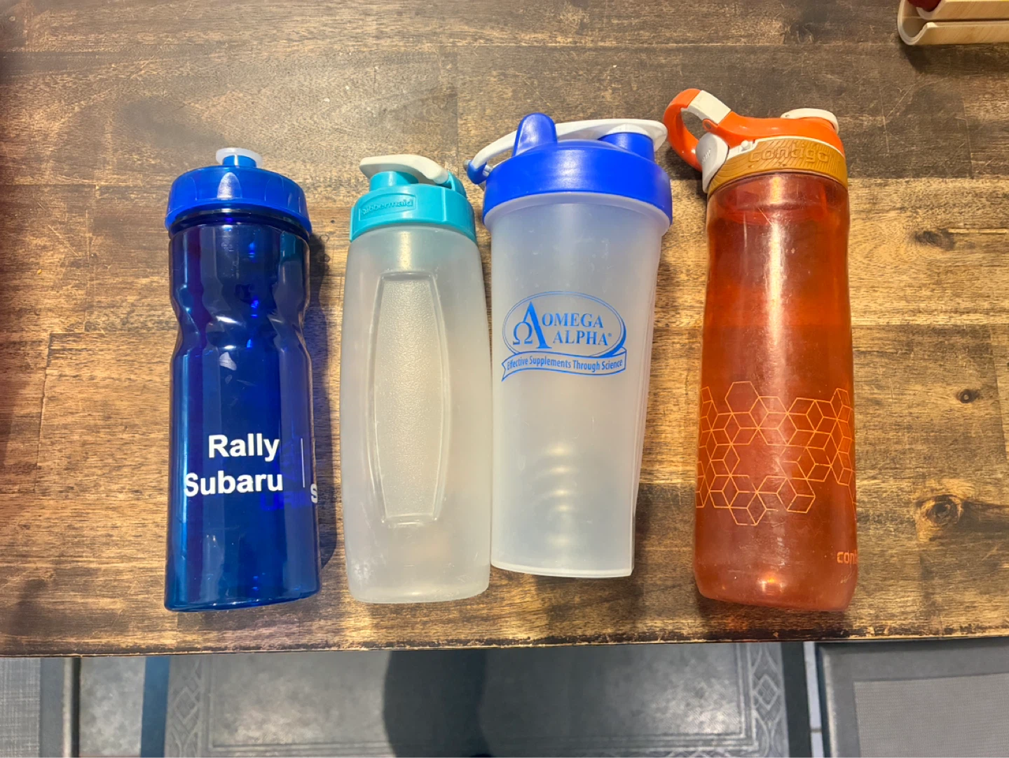 Lot of 4 Water Bottles - Subaru, Omega Alpha, Contigo