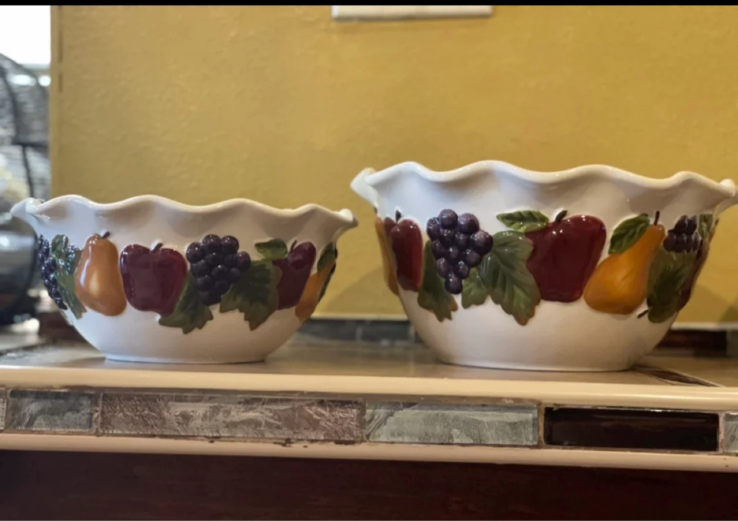 Fruit Decor Ceramic Bowl Set with Dispenser ⚽ - photo 3