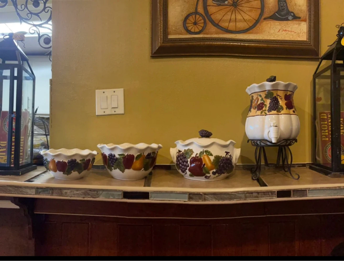Fruit Decor Ceramic Bowl Set with Dispenser ⚽ - photo 2