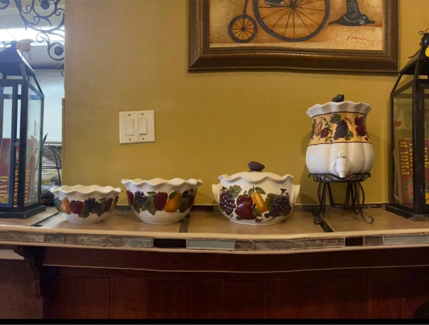 Fruit Decor Ceramic Bowl Set with Dispenser ⚽ - photo 2