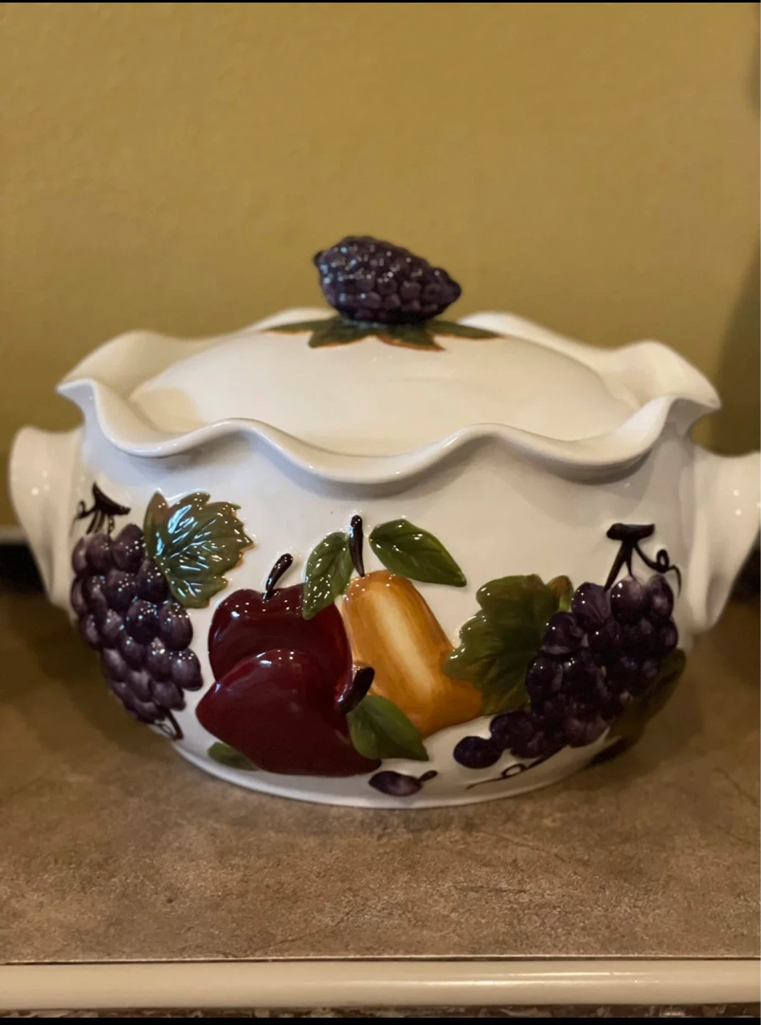 Fruit Decor Ceramic Bowl Set with Dispenser ⚽ - photo 4