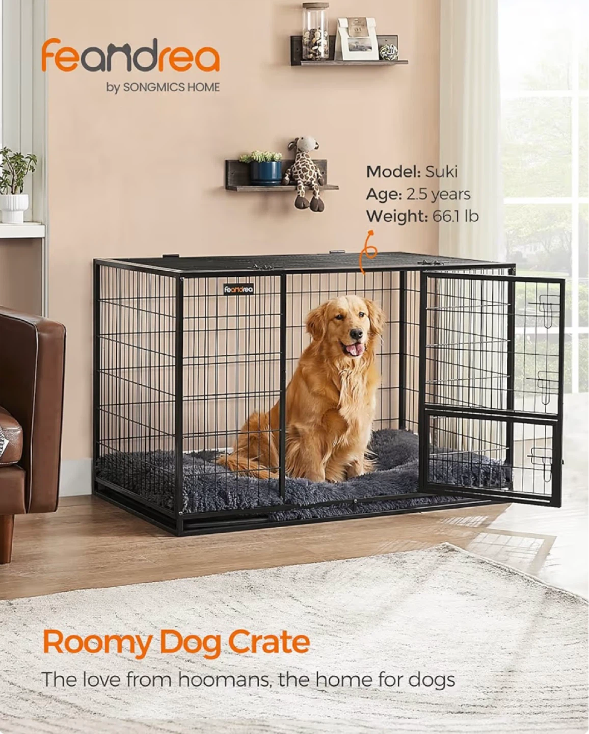 Brand new Feandria Heavy Duty Dog Crate, XXL Size, 48" L - photo 2