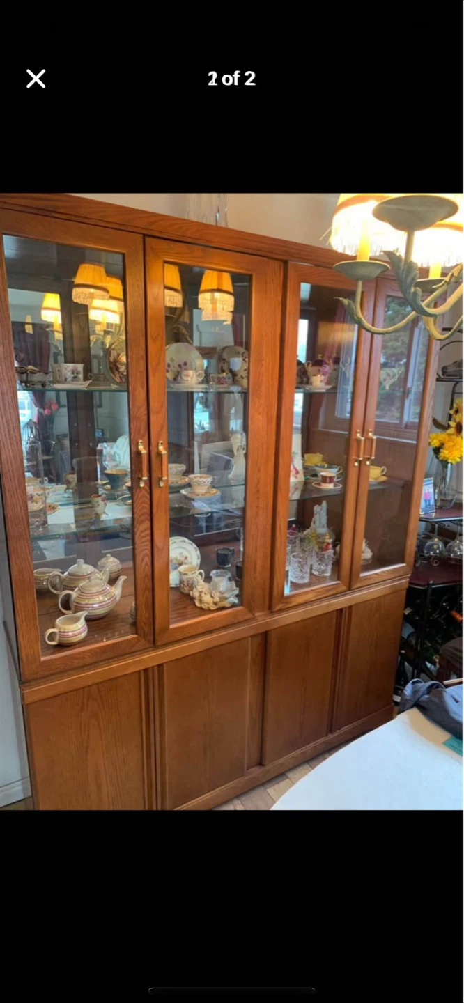Wooden China Cabinet with Glass Doors - photo 2