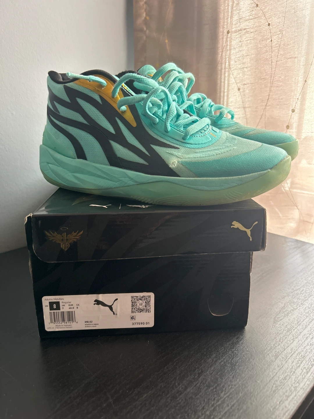 Puma MB.02 Elektro Aqua Basketball Shoes Size 8