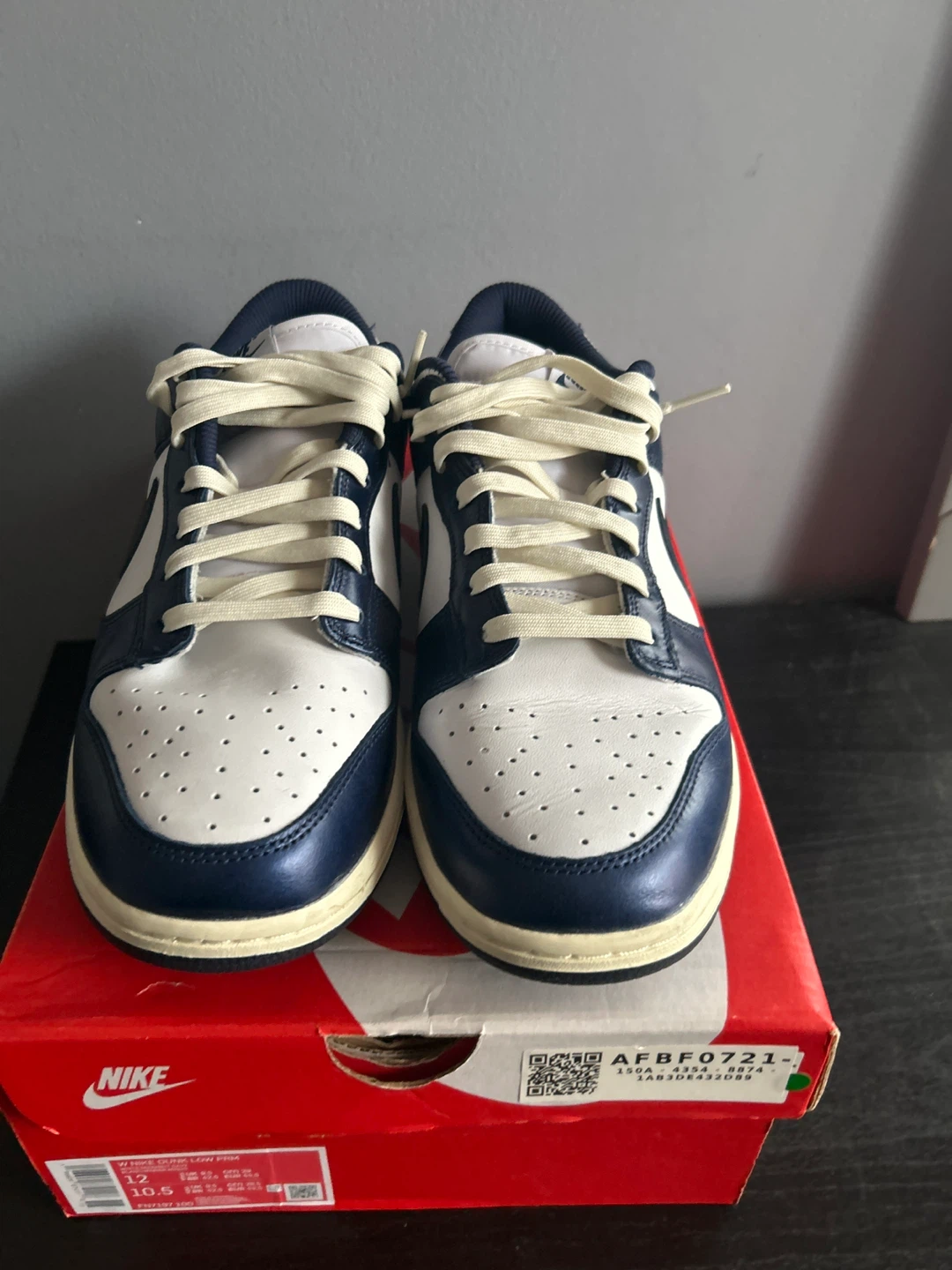 Nike Dunk Low Premium Navy White Sneakers - photo 2