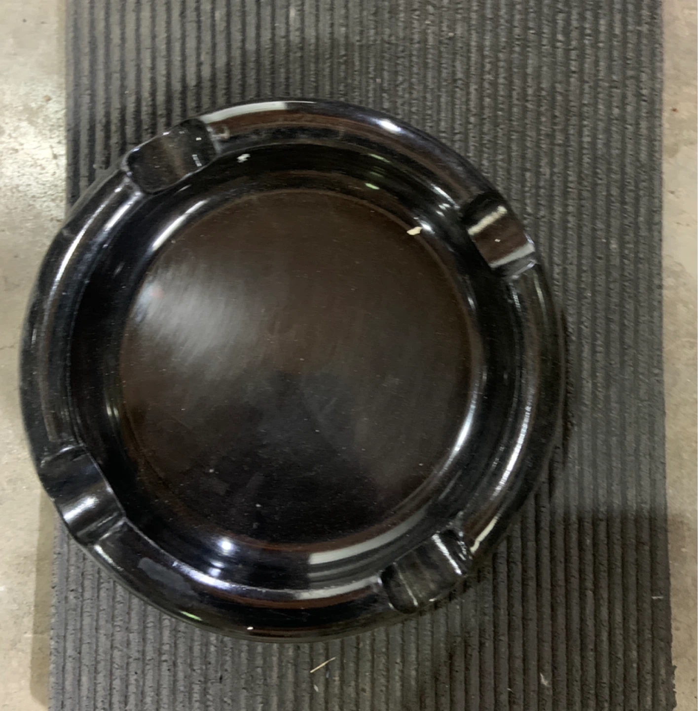 Black Glass Ashtray