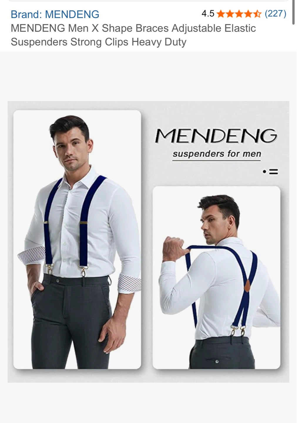 Mendeng Men X Shape Braces Adjustable Elastic Suspenders - photo 5