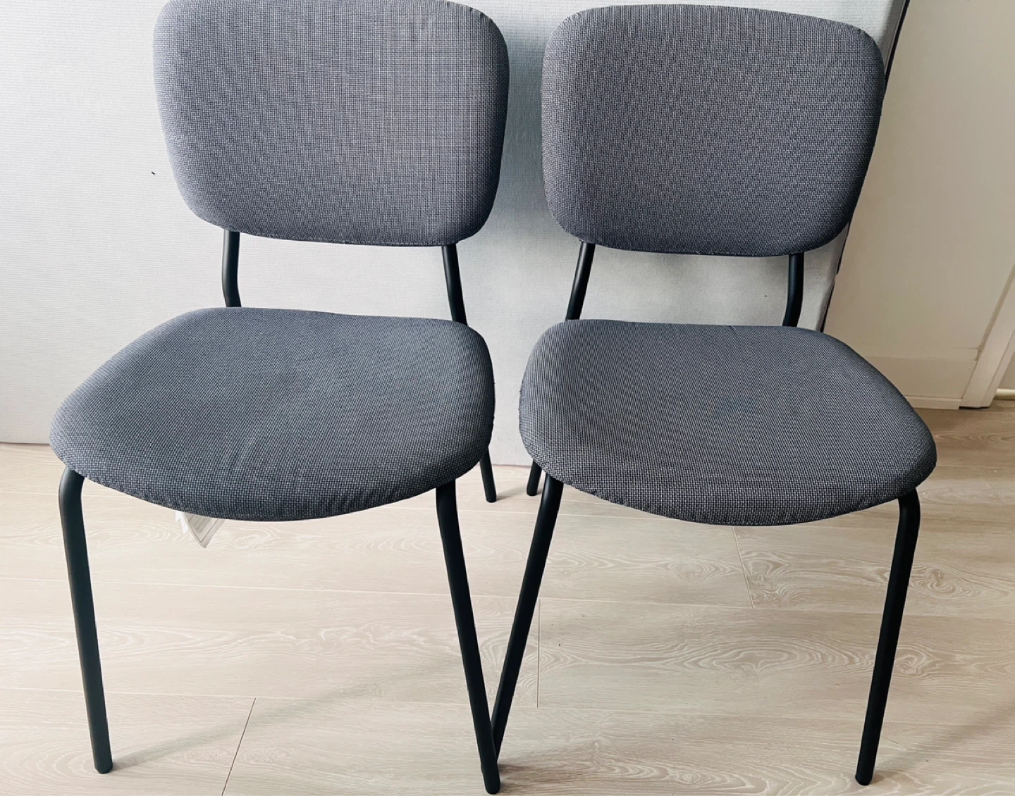IKEA-Grey Upholstered Dining Chairs - Set of 2