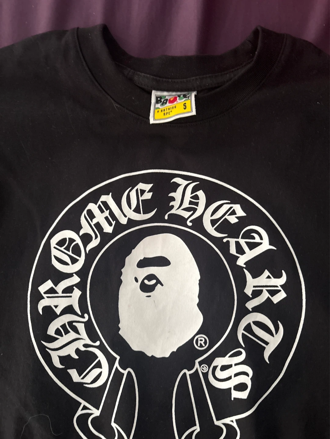 1:1 black bape x chrome hearts  tee - photo 3