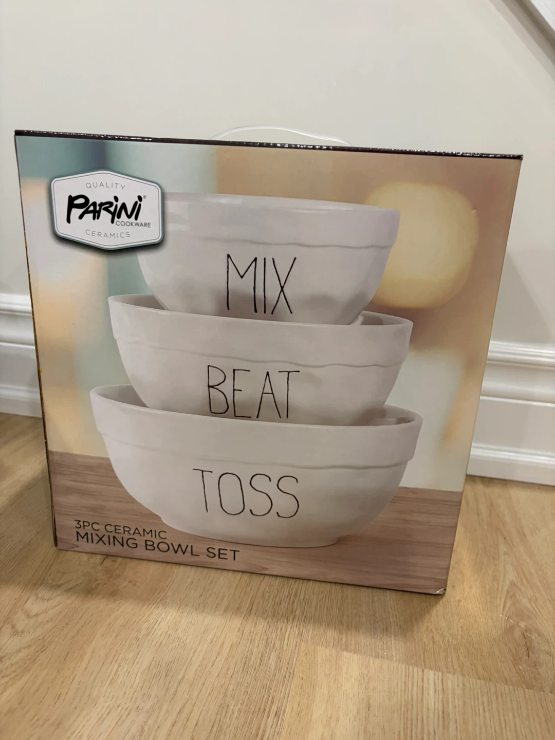 New Parini 3pc Ceramic Mixing Bowl Set