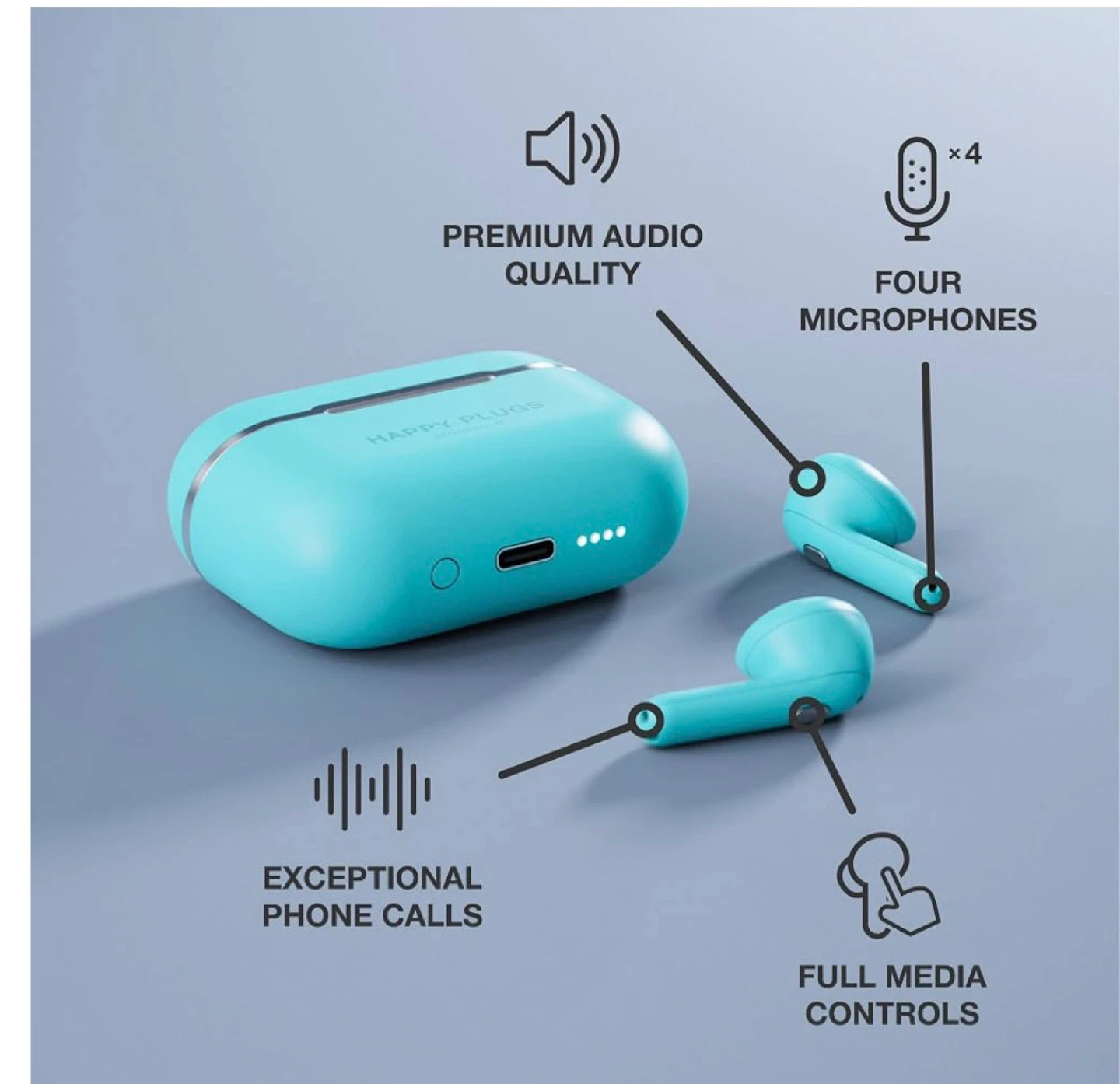 Happy Plugs Hope Wireless Earbuds - Turquoise - photo 4