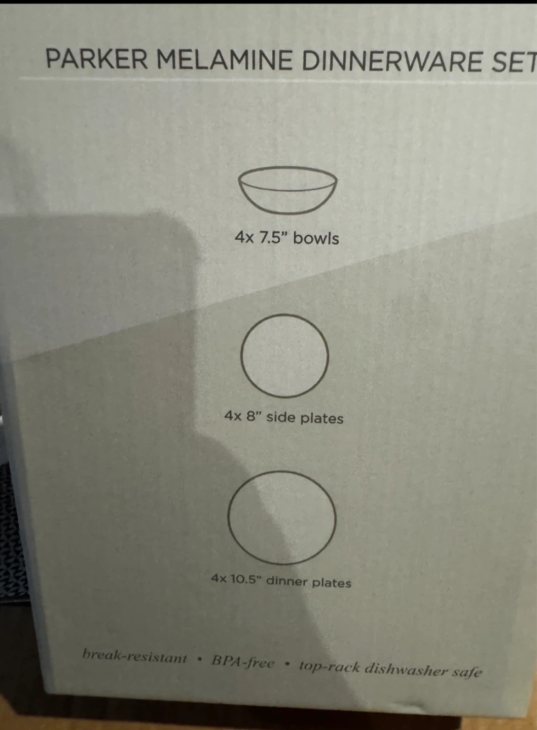 Parker 12-Piece Melamine Dinnerware Set - photo 4