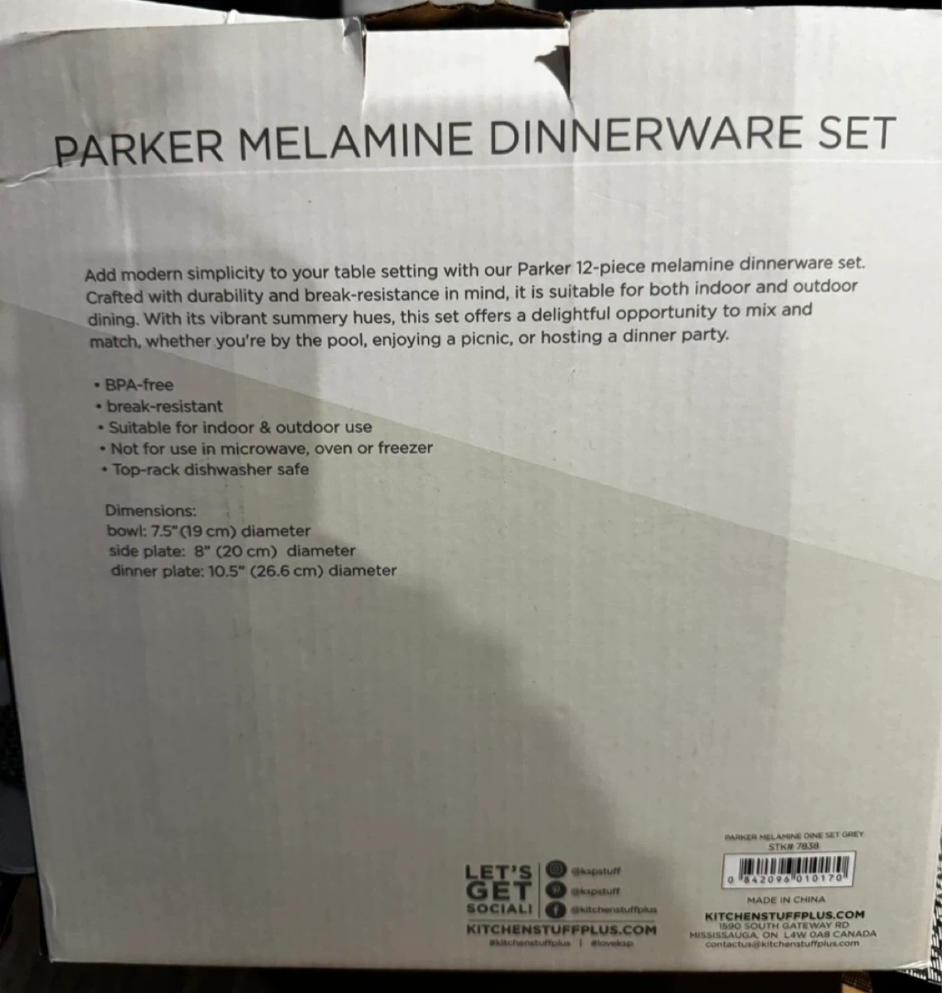 Parker 12-Piece Melamine Dinnerware Set - photo 3