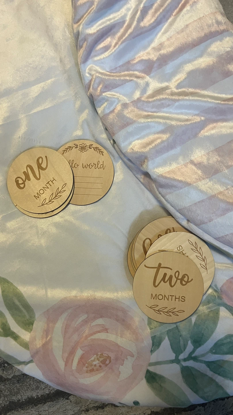 ⚽️ Baby Monthly Milestone Wooden Discs & Double-sided Mat - photo 3