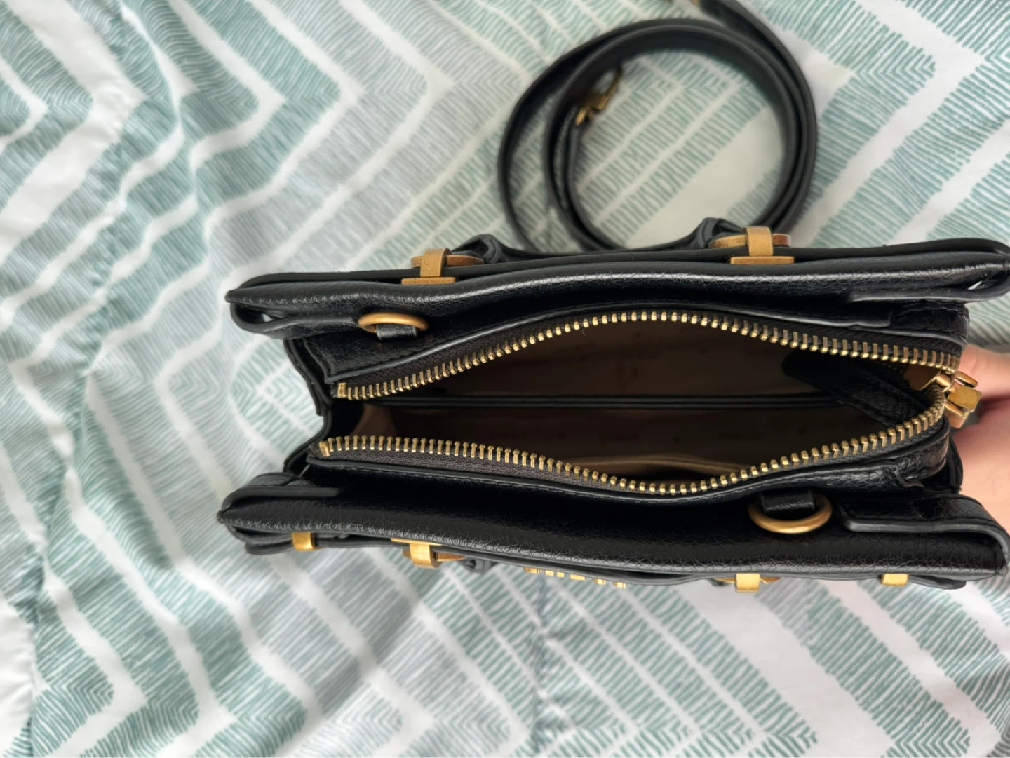 Guess Black Leather Satchel Handbag with Strap - photo 2