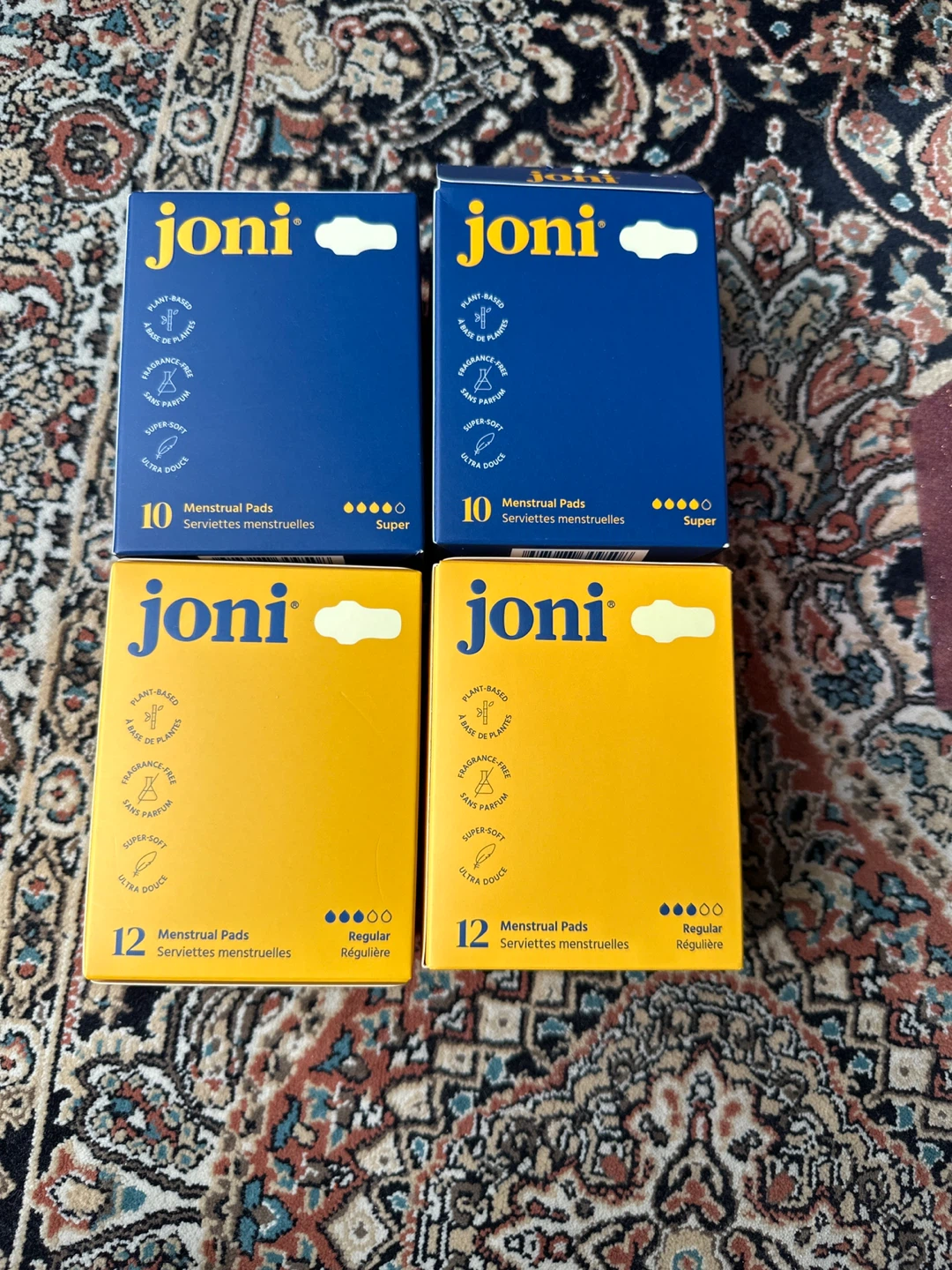Joni Menstrual Pads - Assorted Pack (10 Super + 12 Regular)