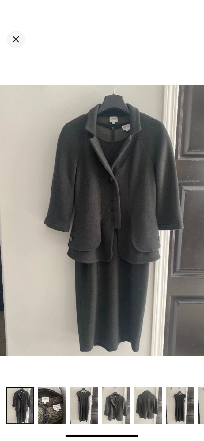 Armani Collezioni Women's Dark Grey Dress with blazer - Size 6