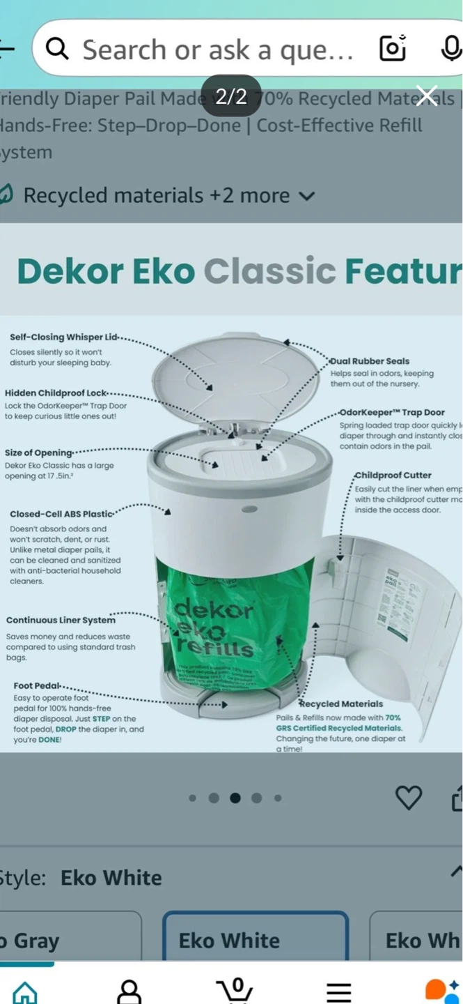 Dekor Plus Diaper Pail Refill System - photo 2