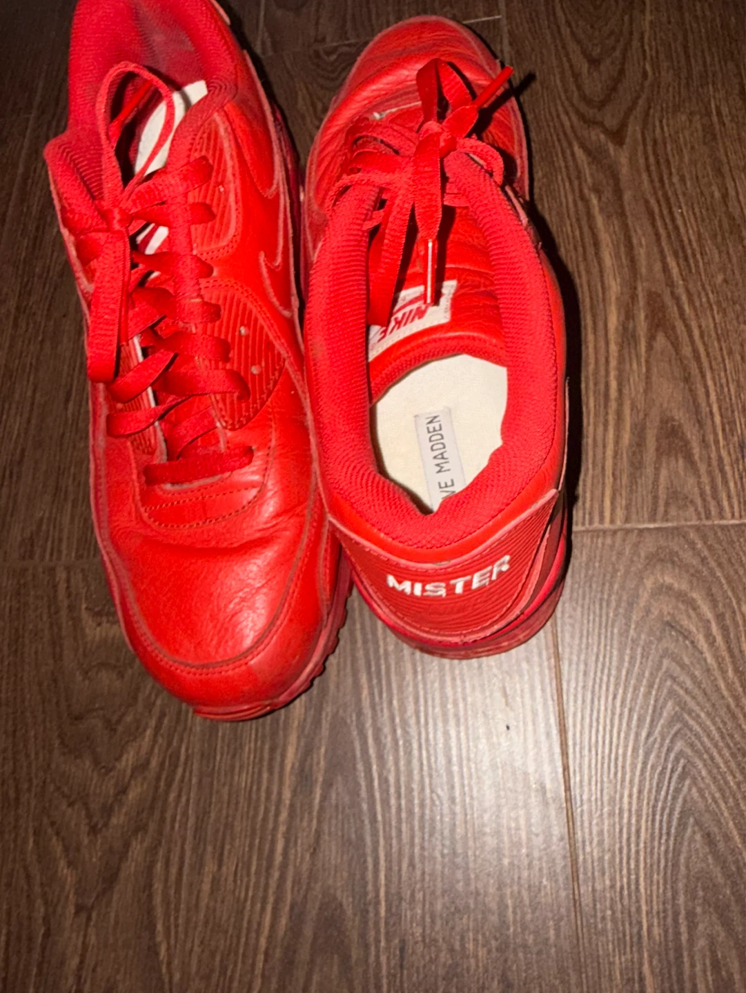 Nike Air Max 90 Red Leather Sneakers - photo 3