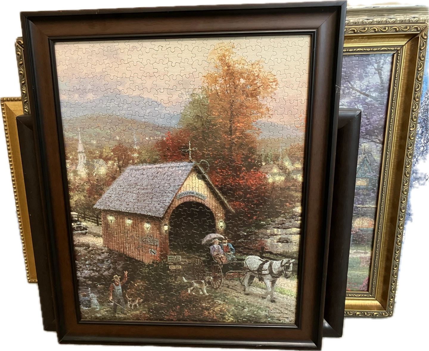 7 framed Thomas Kinkade puzzles - photo 5