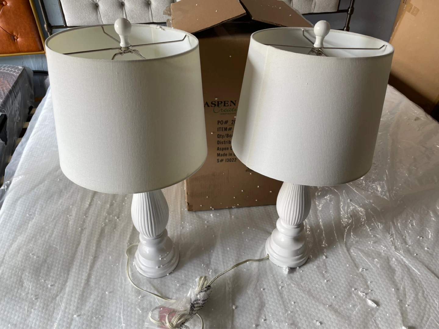 Aspen Creative White Table Lamps (Set of 2) - photo 2